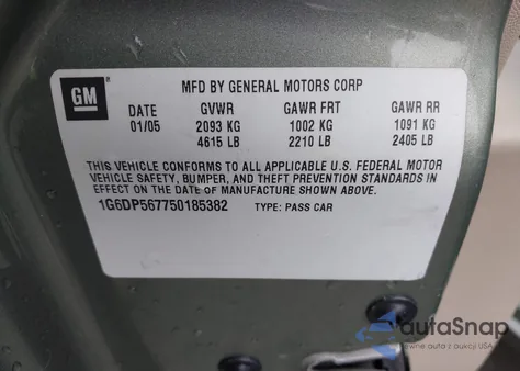 2005 Cadillac Cts Standard from USA, damaged, VIN 1G6DP567750185382